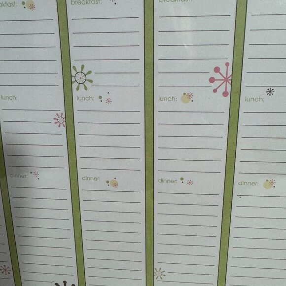 New Menu Maker & Family Schedule Planner Pad Set Undated - Picture 3 of 7